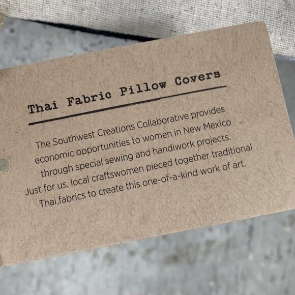 West Elm Discovered Pillow Covers Set of 2 Tasseled Blue White - Picture 6 of 7